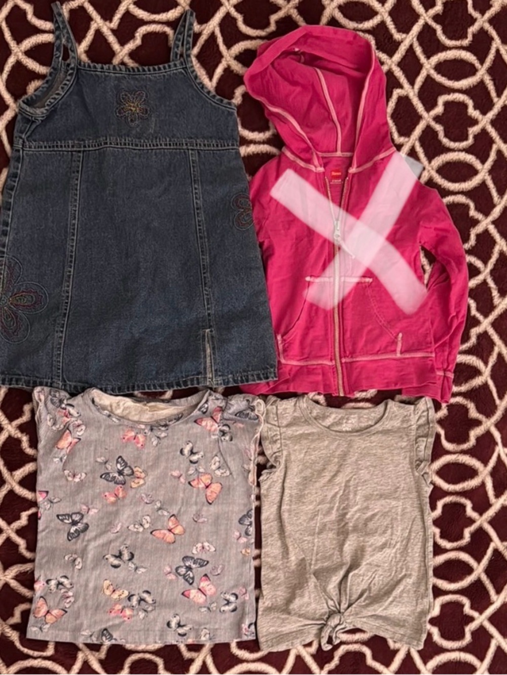 Gray & Blue T Shirt, Denim Dress 4-5T